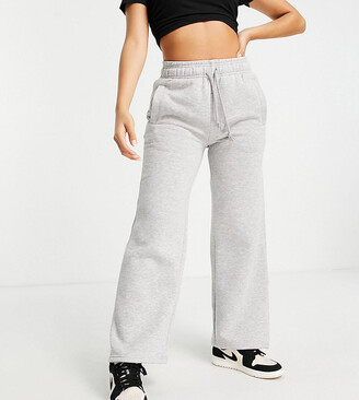 Topshop Petite clean straight joggers in grey - ShopStyle Trousers