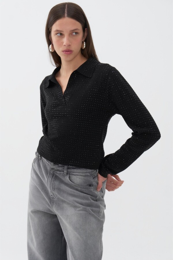 Nocturne Women's Knit Polo Top
