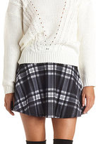 Thumbnail for your product : Charlotte Russe High-Waisted Plaid Skater Skirt