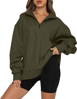 Essentials Hoodie Women's Korean Inspired Half Zip Casual - Main Image