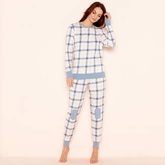 Lounge & Sleep - White Check Print 'Wild At Heart' Long Sleeve Pyjama Set