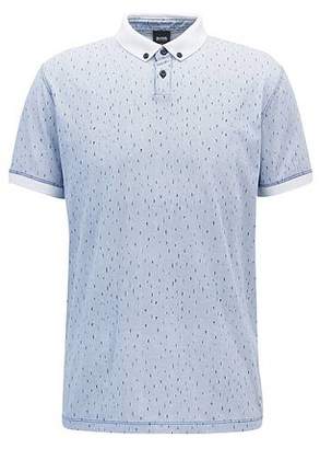 HUGO BOSS Relaxed-fit polo shirt in patterned cotton