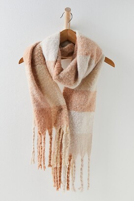 Free People Piper Plaid Recycled Blend Fringe Scarf by Free People,  Seashell Combo, One Size - ShopStyle Scarves & Wraps