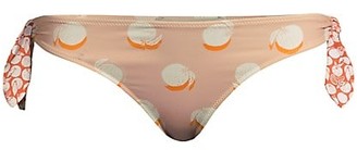 Stella McCartney Swim Ruched Oranges Printed Bikini Bottom