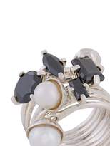 Thumbnail for your product : E.m. crystal and pearl set of three rings