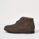 Thumbnail for your product : River Island Boys brown brogue boots