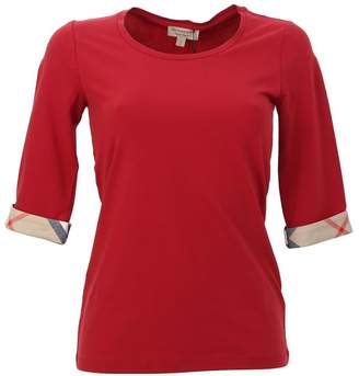 Burberry Deep Red Stretch Cotton T-shirt