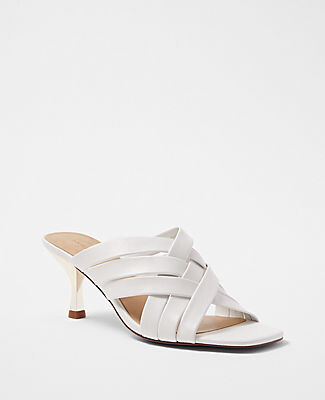 Ann Taylor Cross Strap Leather Sandals