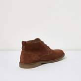 Thumbnail for your product : River Island Mens Tan brown suede desert boots