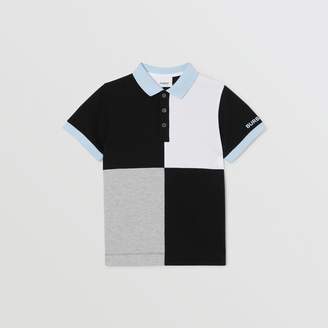 Burberry Colour Block Cotton Pique Polo Shirt