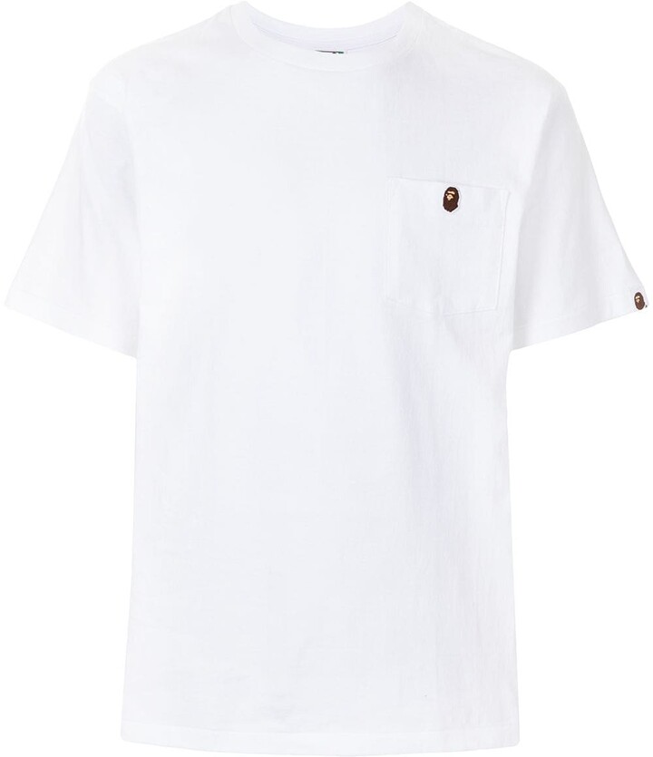A Bathing Ape embroidered ape face cotton T-shirt - ShopStyle