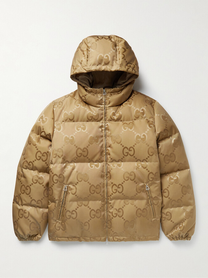 Gucci GG Monogram Jumbo Padded Jacket in Brown for Men