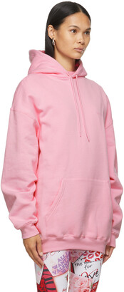 Balenciaga Pink Medium Fit Vintage Logo Hoodie