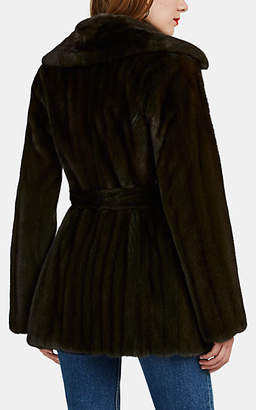 Barneys New York Women's Mink Fur Belted Coat - Dk. Green