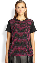 Thumbnail for your product : Proenza Schouler Wave-Print Silk Georgette & Cotton Tee