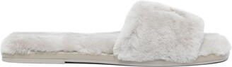 Tory Burch Double T shearling slides - ShopStyle