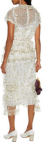 Thumbnail for your product : Simone Rocha Tiered Ruffled Embroidered Tulle Midi Dress