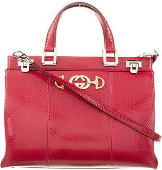 Gucci Python Zumi Medium Top Handle Bag - ShopStyle