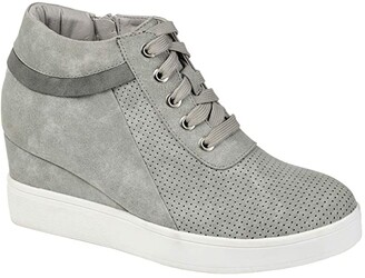 gray wedge sneakers