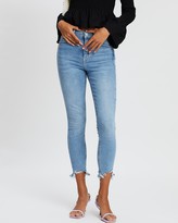 Thumbnail for your product : Topshop Women's Blue Crop - Jagged Hem Jamie Skinny Jeans - Size W30/L34 at The Iconic