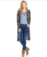 Thumbnail for your product : It's Our Time Juniors' Hooded Tribal Duster Cardigan