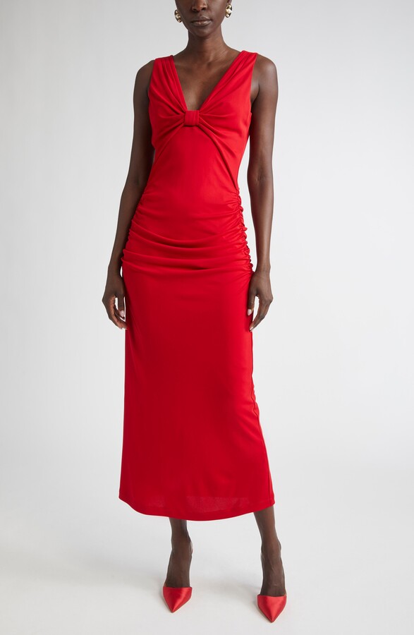 Carolina Herrera Ruched Jersey Column Dress