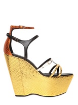 Thumbnail for your product : Diego Dolcini 140mm Python Print Calfskin Wedges