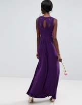 Thumbnail for your product : ASOS DESIGN Bridesmaid lace jersey pleated maxi dress