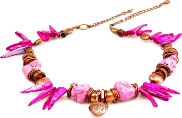 Bellus Domina - Hot Pink Howlite Dramatic Necklace - ShopStyle