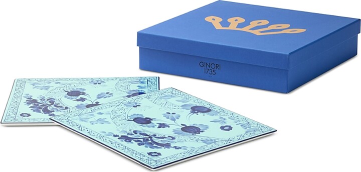 GINORI 1735 Oggetti Iris Square Charger Plates Set of 2