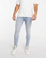 Thumbnail for your product : Topman spray on jeans in light wash