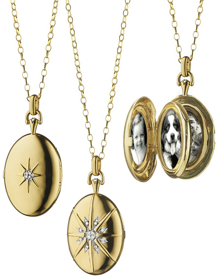 Monica Rich Kosann 18k Gold Diamond Star Locket Necklace ShopStyle