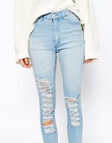 Thumbnail for your product : Cheap Monday Second Skin Skinny Jeans With Distressing