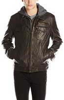 Thumbnail for your product : Levi's Men's Big & Tall Faux Leather Trucker Hoody with Sherpa Lining (Regular and Big Sizes)