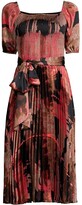 Thumbnail for your product : Donna Karan Abstact Print Smocked A-Line Dress
