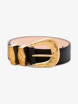 Versace engraved buckle leather belt 
