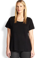 Thumbnail for your product : Eileen Fisher Eileen Fisher, Sizes 14-24 Silk/Cotton Peplum Top