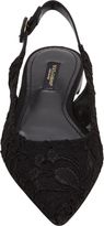 Thumbnail for your product : Dolce & Gabbana Women's Macrame Lace Slingback Flats-Black