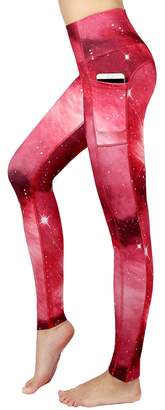 New Minc Women's Galaxy Yoga Pants Capri High Waist Leggings with Pockets(,XL)