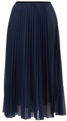 Moncler Pleated Mesh Midi Skirt - Navy
