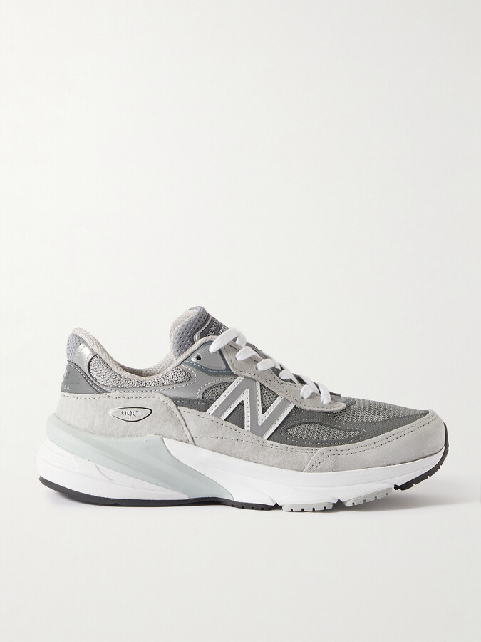 New Balance Made In Usa 990v6 Suede, Leather And Mesh Sneakers - Gray