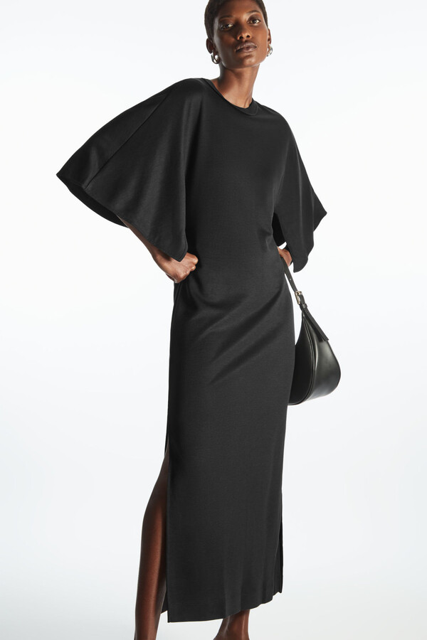 COS Draped-Sleeve Midi Dress - ShopStyle