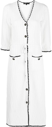 Maje Scallop-Trim Knitted Dress