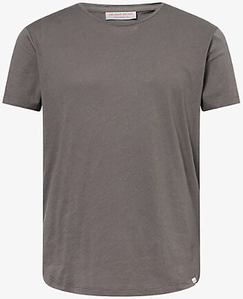 Orlebar Brown Mens Elephant Grey Ob-T Crewneck Cotton-Jersey T-Shirt M
