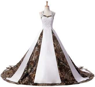PrettyWish Camouflage Ball Gown Wedding Bridal Dresses Prom Quinceanera us