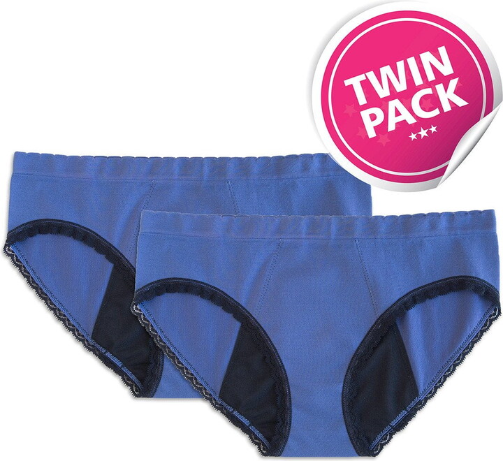 StainFree Reusable Period Panty – 2 Pack Blue Hipster (S)