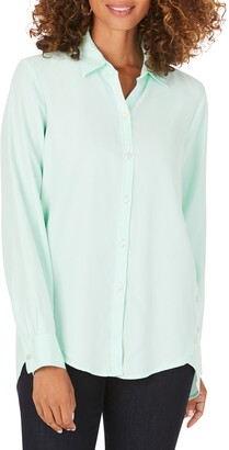 Foxcroft Ember Button-Up Tunic Shirt
