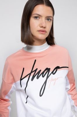 HUGO BOSS Relaxed-fit sweatshirt in French terry with handwritten logos