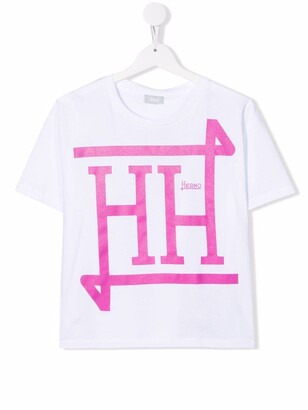 Herno Kids TEEN monogram-print short-sleeve T-shirt