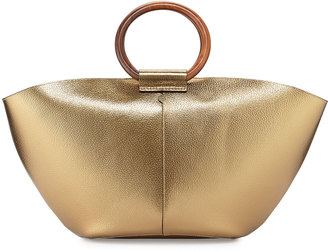 The Row Metallic Leather Market Bag, Gold
